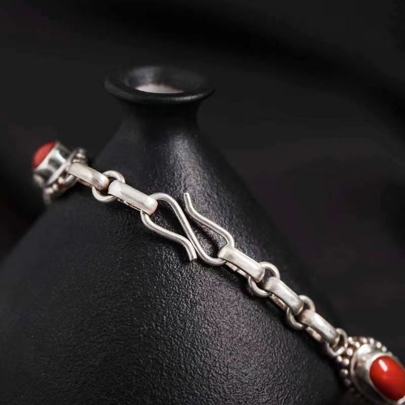 Zensoullab India Nepal Handmade Refined Ornament Inlaid Gemstone Bracelet Wrist Ring Female Tibetan Creative Retro Ethnic Style
