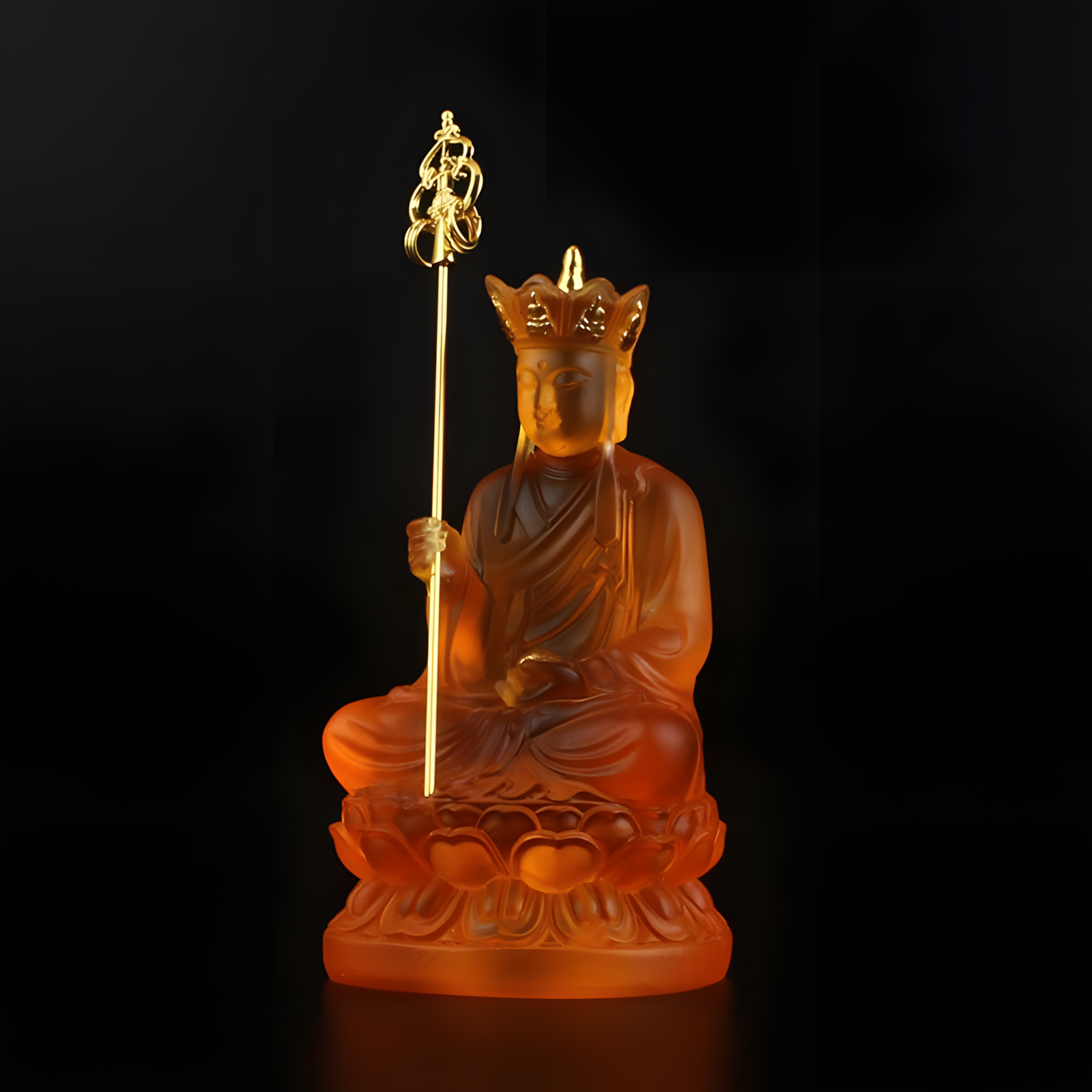 Zensoullab ┃ “Guardian of Compassion” Kṣitigarbha Bodhisattva Crystal Statue – A Symbol of Inner Peace and Protection