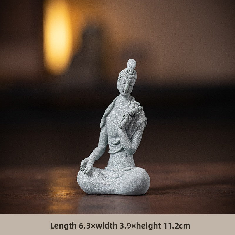 zensoullab Zen Style Chinese Qing Sand Dunhuang Flying Figure Small Ornament Creative Fish Tank Micro Landscape Potted Plant Gardening Decoration Display