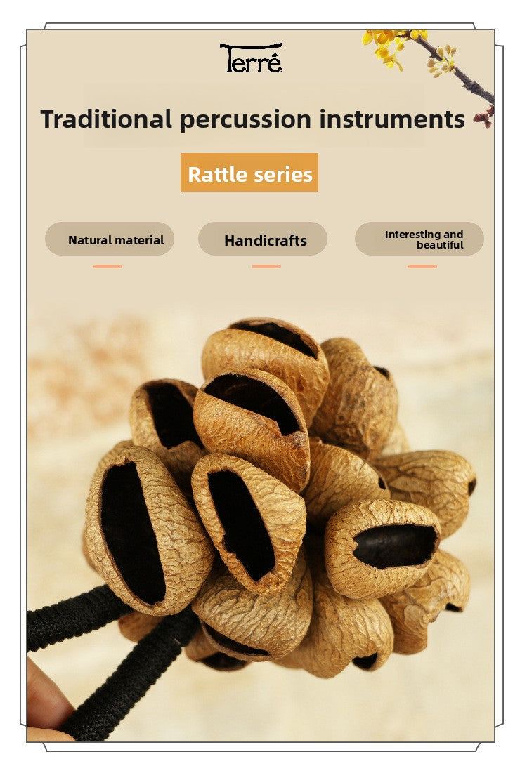 zensoullab Derui Musical Instruments African Hand Bell Plant Fruit Bell String Bell Bracelet Anklet Accompaniment Yoga Healing Small Musical Instrument