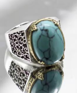 zensoullab Turkish B Handmade Vintage Exquisite Cabochon Brown Open Natural Tiger Eye Stone Carved Ring