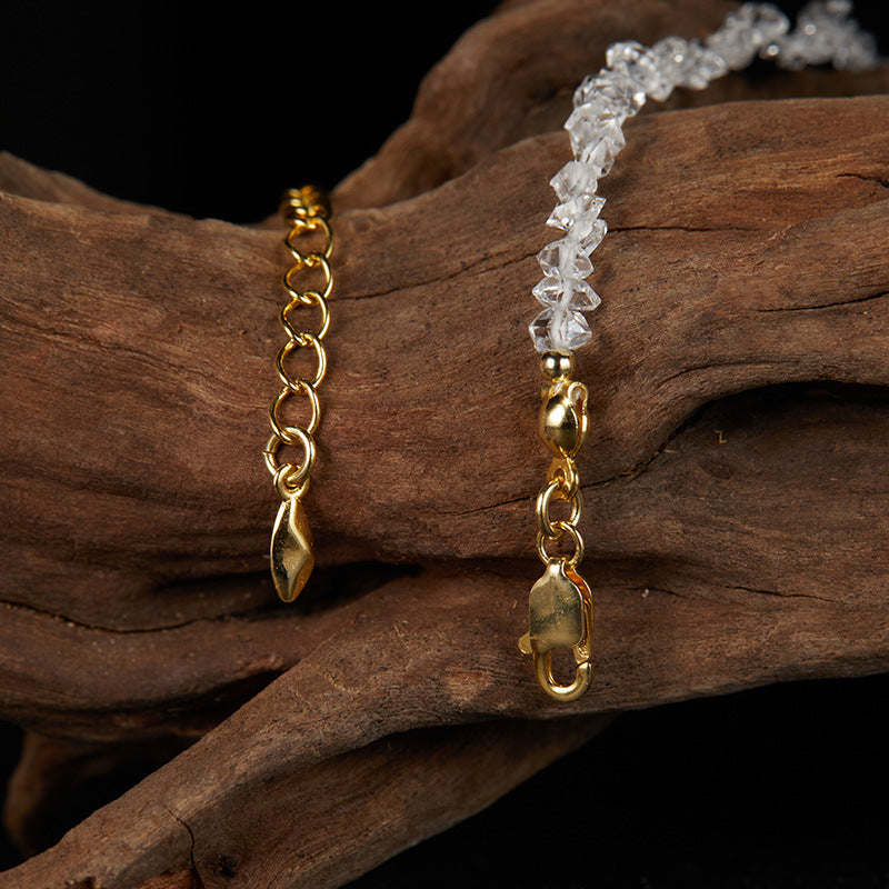 zensoullab Original Design S925 Sterling Silver Natural White Crystal Colorful Gemstone Necklace for Women Personalized Handmade Irregular Beads