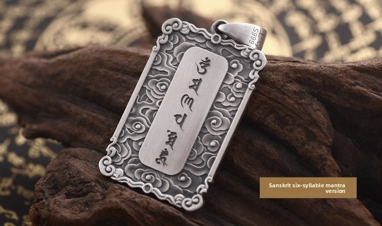 zensoullab Manjushri Bodhisattva Pendant for Men, Zodiac Rabbit, Retro Solid Necklace Amulet