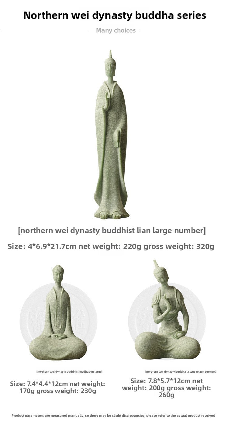 zensoullab Large Desktop Chinese Style Buddha Figurine Micro Landscape Fish Tank Landscaping Rockery Gardening Desktop Ornament Tea Pet Incense Decoration
