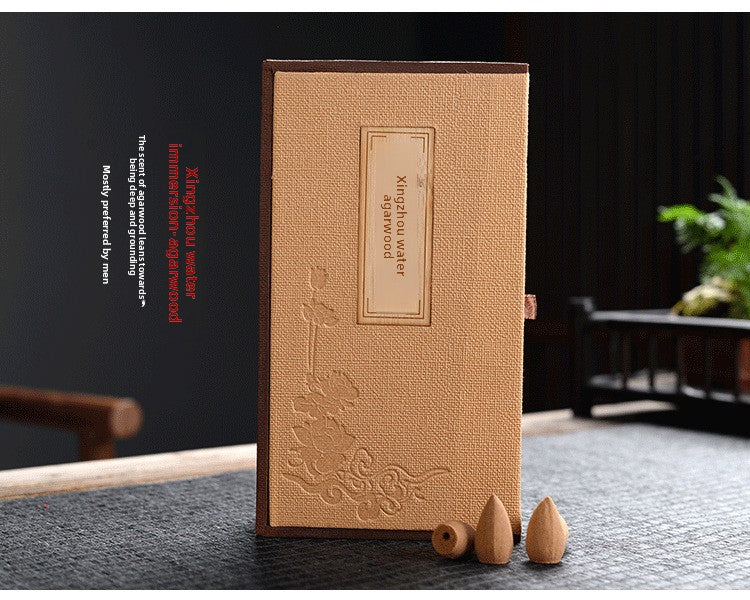 zensoullab Natural Backflow Incense Pellets Agarwood Tower Incense Cones Sandalwood Incense Home Indoor Air Purification Incense Burner Aromatherapy Gift