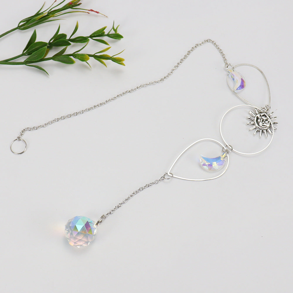 zensoullab Crystal Sun Catcher Silver Pendant Light Fixture Crystal Accessories