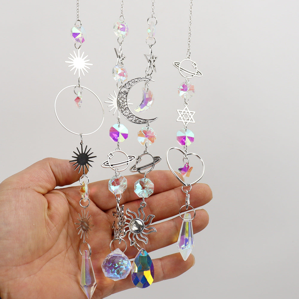 zensoullab Crystal Sun Catcher Silver Pendant Light Fixture Crystal Accessories