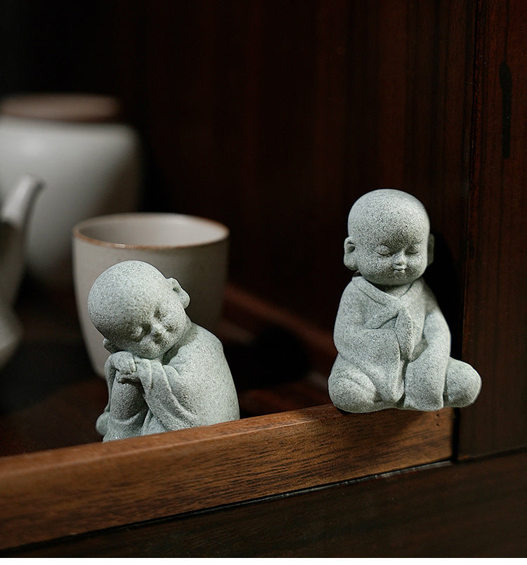 zensoullab Decorative Crafts Zen Decorations Tea Room Arrangement Landscaping Little Monk Decoration New Chinese Style Micro Landscape Arrangement Props