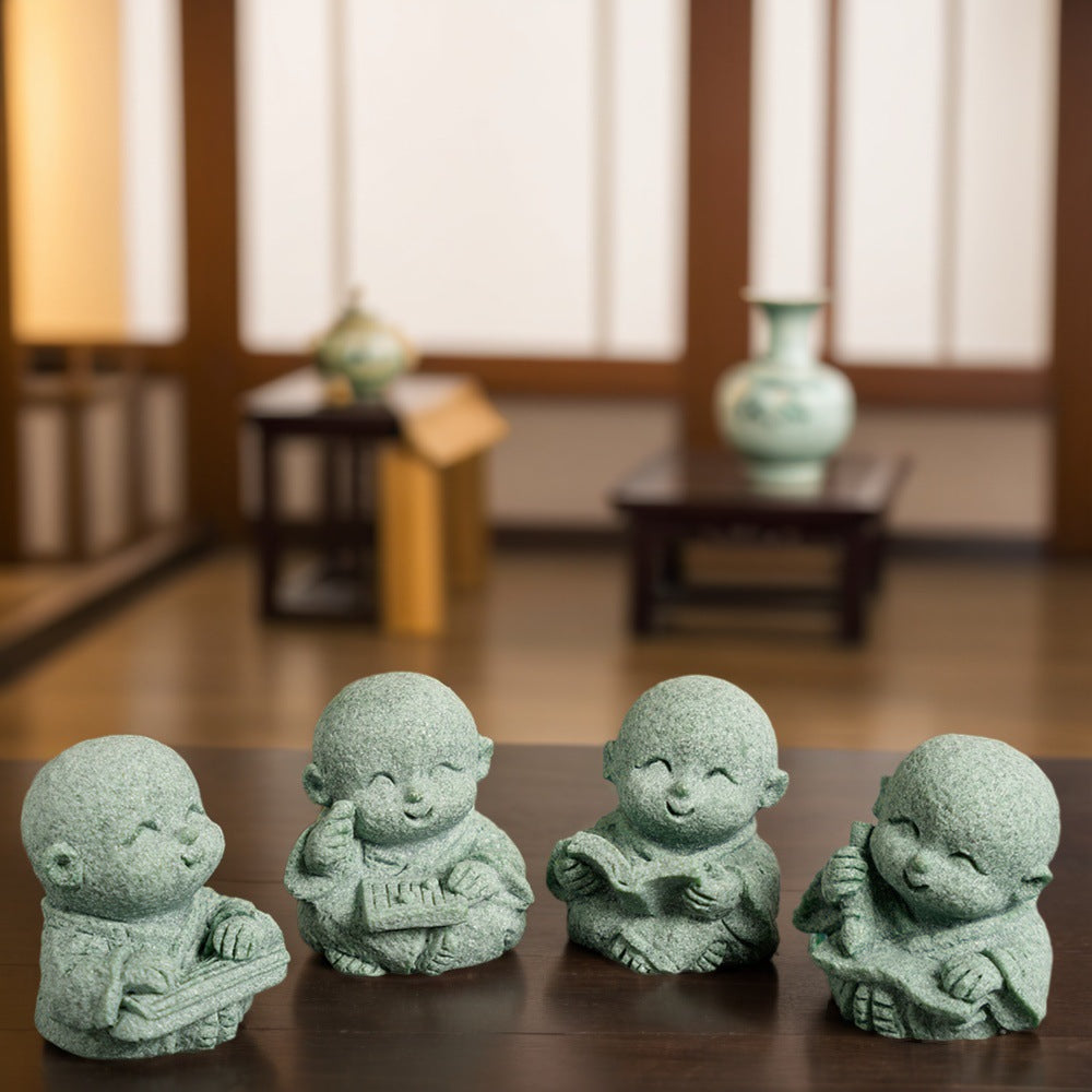 zensoullab Chinese Tea Pet Zen Small Novice Landscape Ornament Flower Garden Bonsai Rockery Cute Healing Decoration
