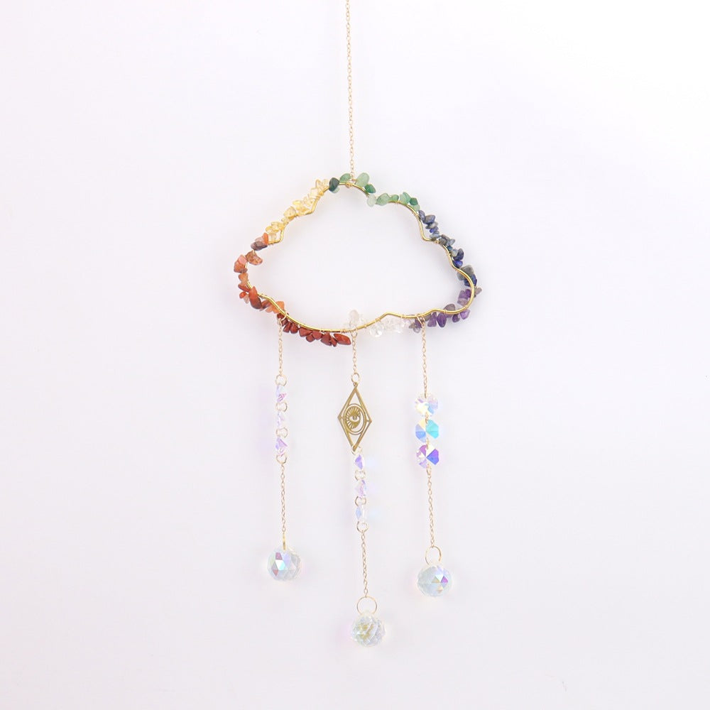 zensoullab Natural Crystal Gravel Handmade Crystal Decoration Pendant Window Outdoor Light Gathering Cloud Amethyst Sun Catcher