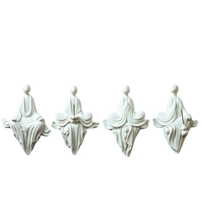 zensoullab Ceramic Zen Little Monk Chinese Style Living Room Entrance Office Desk Fish Tank Micro Landscape Figure Formless Buddha Decoration Ornament