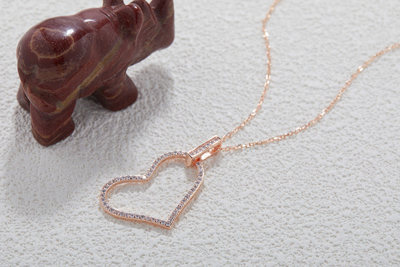 zensoullab Heart-shaped Love Inlaid Zircon High-end S925 Sterling Silver Necklace Niche Versatile Elegant Pendant