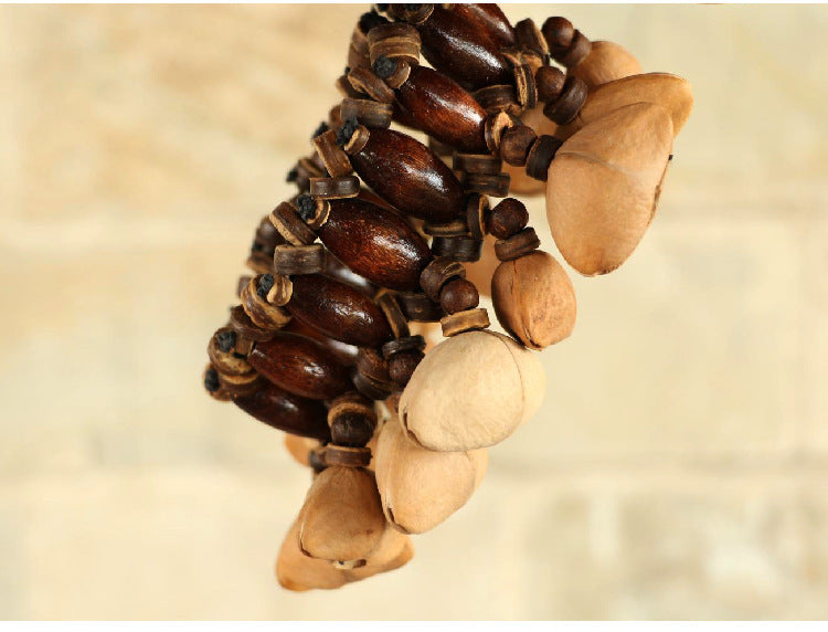 zensoullab Derui Musical Instruments African Hand Bell Plant Fruit Bell String Bell Bracelet Anklet Accompaniment Yoga Healing Small Musical Instrument