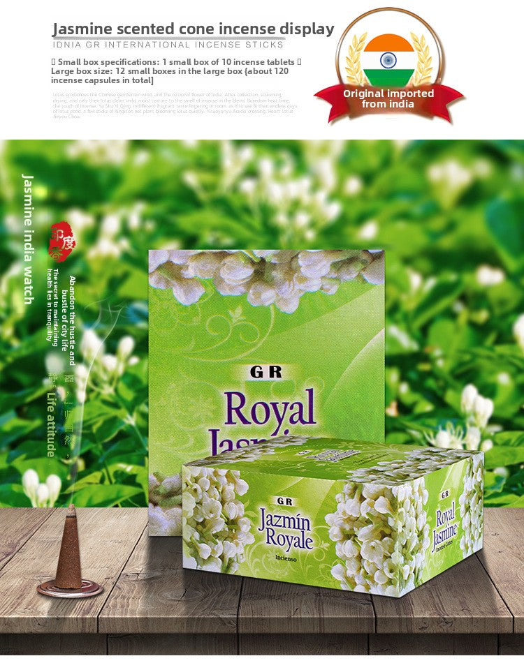 zensoullab Indian Incense Jasmine Large Box Royal Jasmine Original Imported Handmade Aromatherapy Incense Cones 407