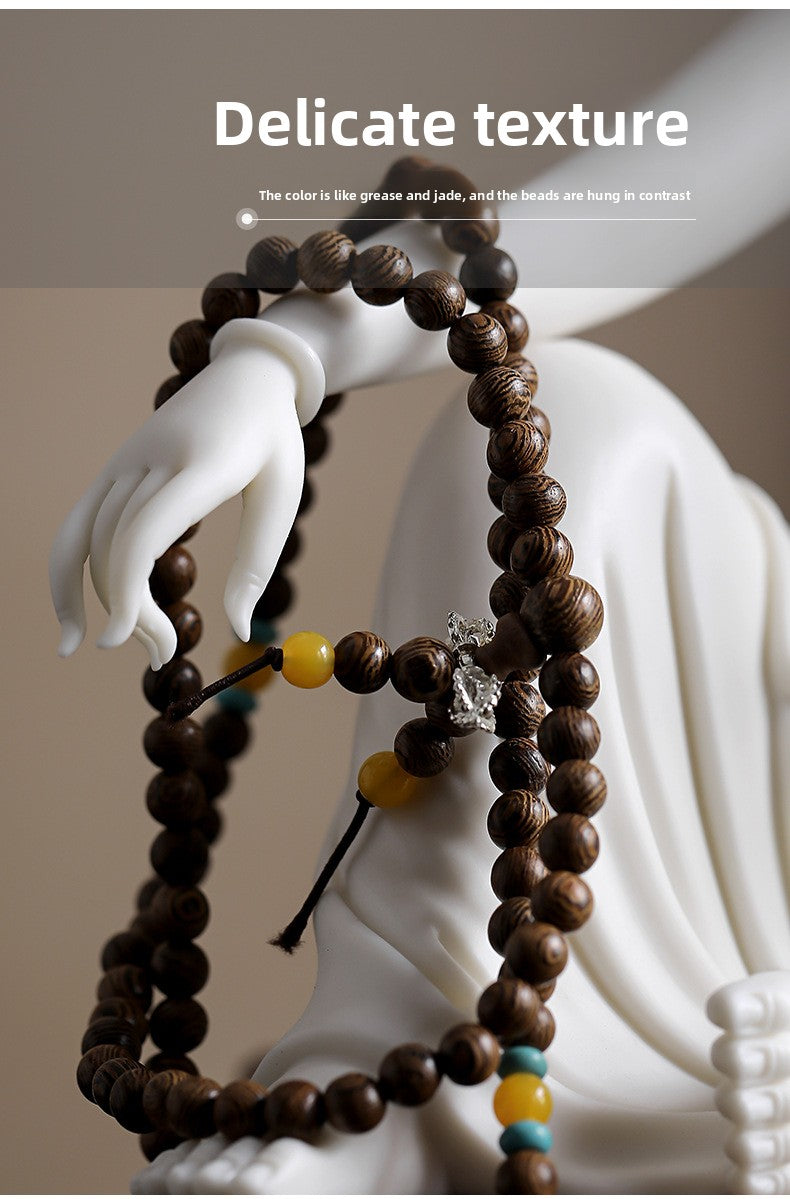 zensoullab New Chinese Style Guanyin Bodhisattva Buddha Statue Ceramic Ornament Free Guanyin White Porcelain Home Living Room Entrance Hall Display Shelf Decoration