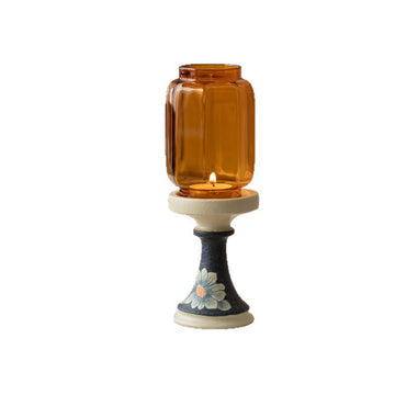 zensoullab Ming and Qing Hand-painted Blue and White Firestone Red Aromatherapy Candle Candle Holder Ornament Zen Ceramic Tea Ceremony Accessories Tea Room Atmosphere Lamp