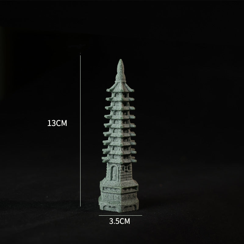 zensoullab Artificial Landscape Stone Lantern Small Stone Pavilion Ornament Home Entrance Pavilion Decoration Gardening Flower Bonsai Landscaping Decoration