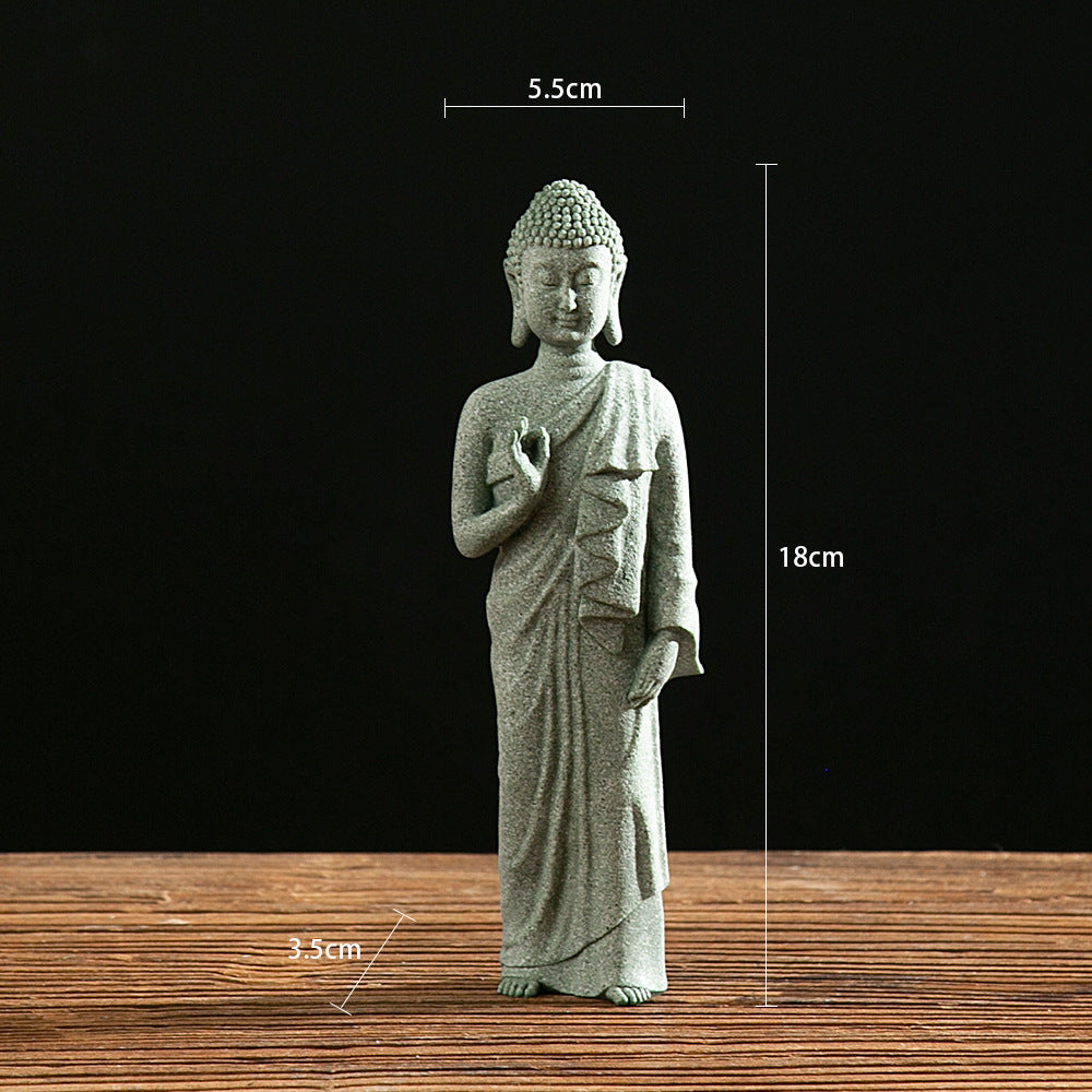 zensoullab Desktop Chinese Style Northern Wei Dynasty Buddha Statue Buddha Micro Landscape Fish Tank Landscaping Rockery Desktop Ornament Tea Pet Incense Decoration