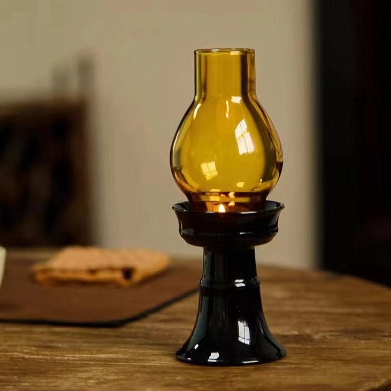 zensoullab Empty Illusion Candle Holder Home Aromatherapy Glass Ornament High-end Vintage Chinese Zen Creative Atmosphere Lamp Ancient Style