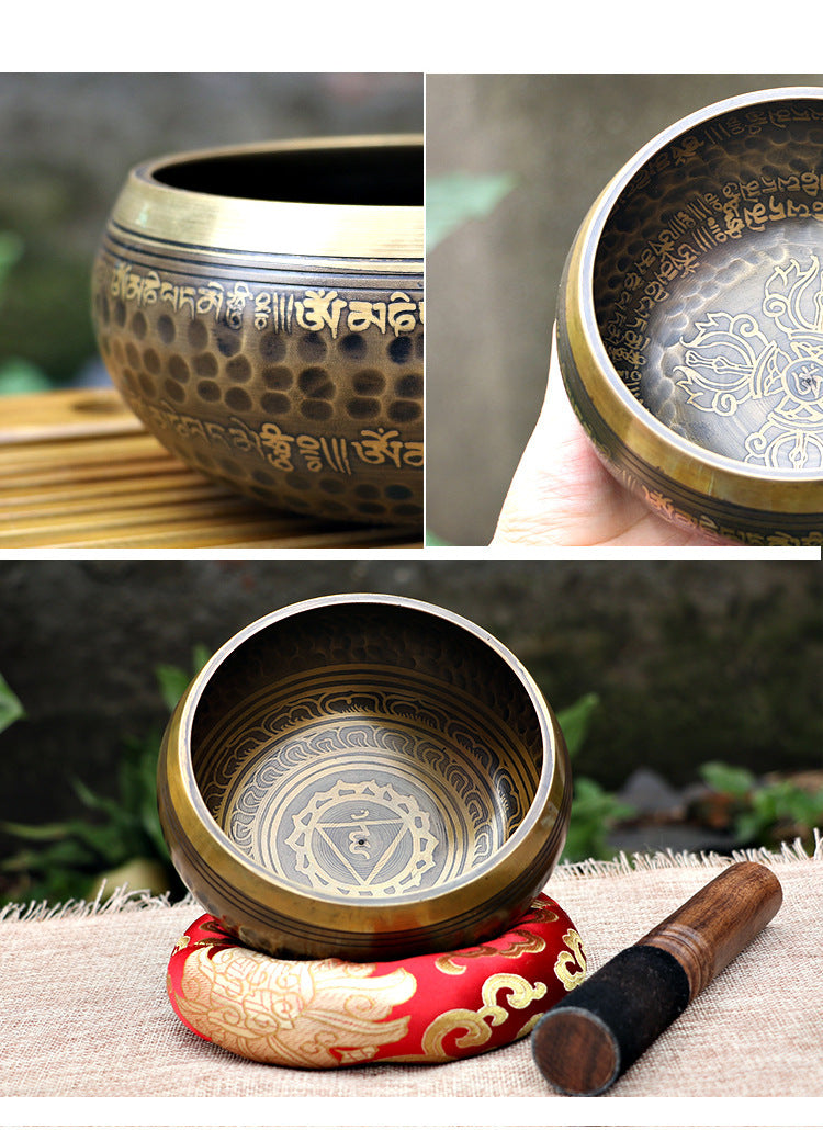 Zensoullab Nepal Xizang Himalaya Bowl Buddha Sound Bowl Buddha Sound Bowl Singing Bowl Yoga Meditation Himalaya Bowl Ear Cleaning Healing Copper Chime Stone