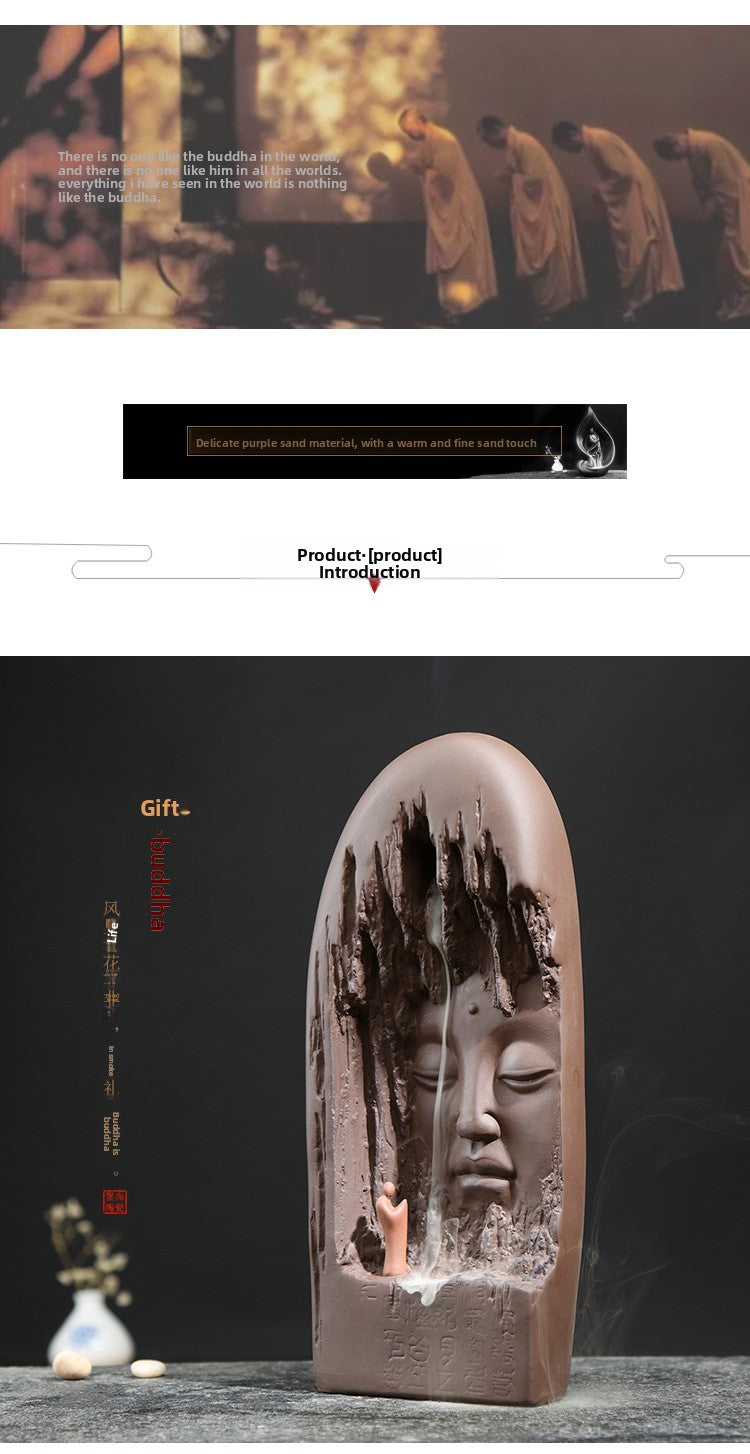 Zensoullab Yunshang Creative Backflow Incense Burner Zen Purple Clay Ornaments Buddha Worship Home Indoor Worship Decoration Sandalwood Stove Buddha Utensils