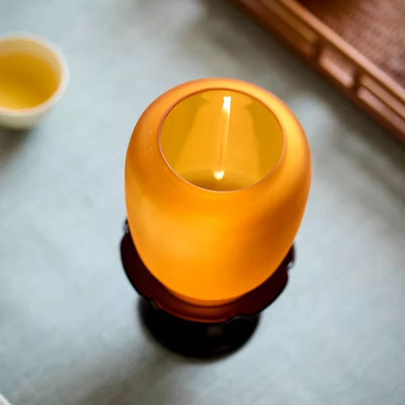 zensoullab Empty Illusion Candle Holder Home Aromatherapy Glass Ornament High-end Vintage Chinese Zen Creative Atmosphere Lamp Ancient Style