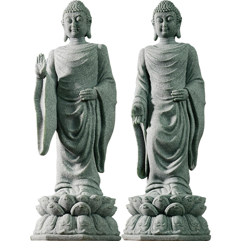 zensoullab Chinese-style Amitabha Buddha Statue Ornament Gardening Flower Tea Room Buddha Decoration Sakyamuni Buddha Fish Tank Landscaping Decoration