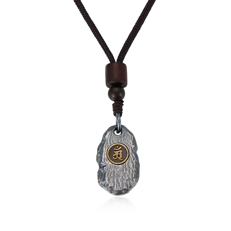 zensoullab Zodiac Birth Buddha Pendant Men Thai Silver Necklace Women Vintage Distressed Silver Chain Car Keychain Pendant