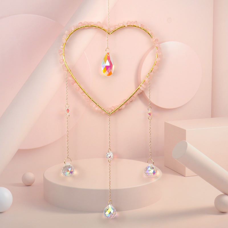 Zensoullab Amethyst Gravel Love Sun Catcher Sun Catcher Crystal Pendant Window Garden Lighting Pendant