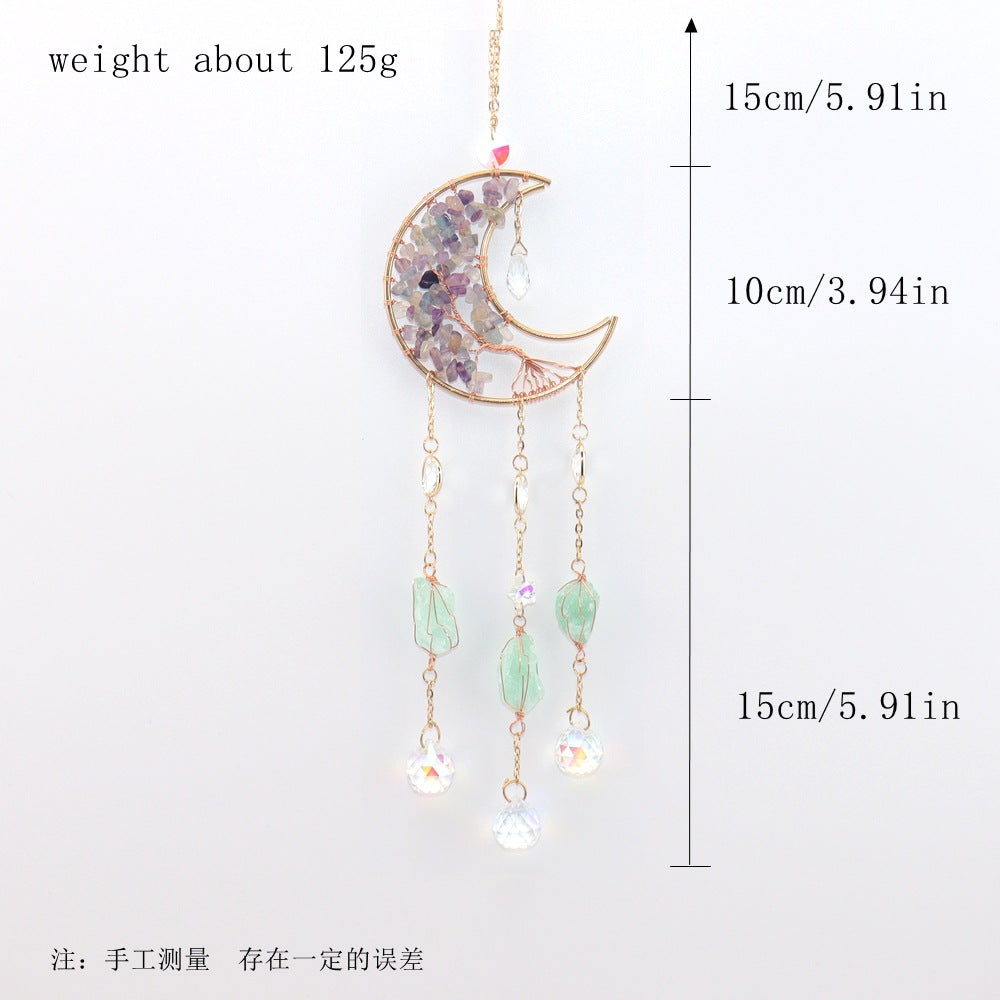 zensoullab Home Decor Pendant Inspiration Design Natural Crystal Tree of Life Sun Catcher Crystal Wind Chime