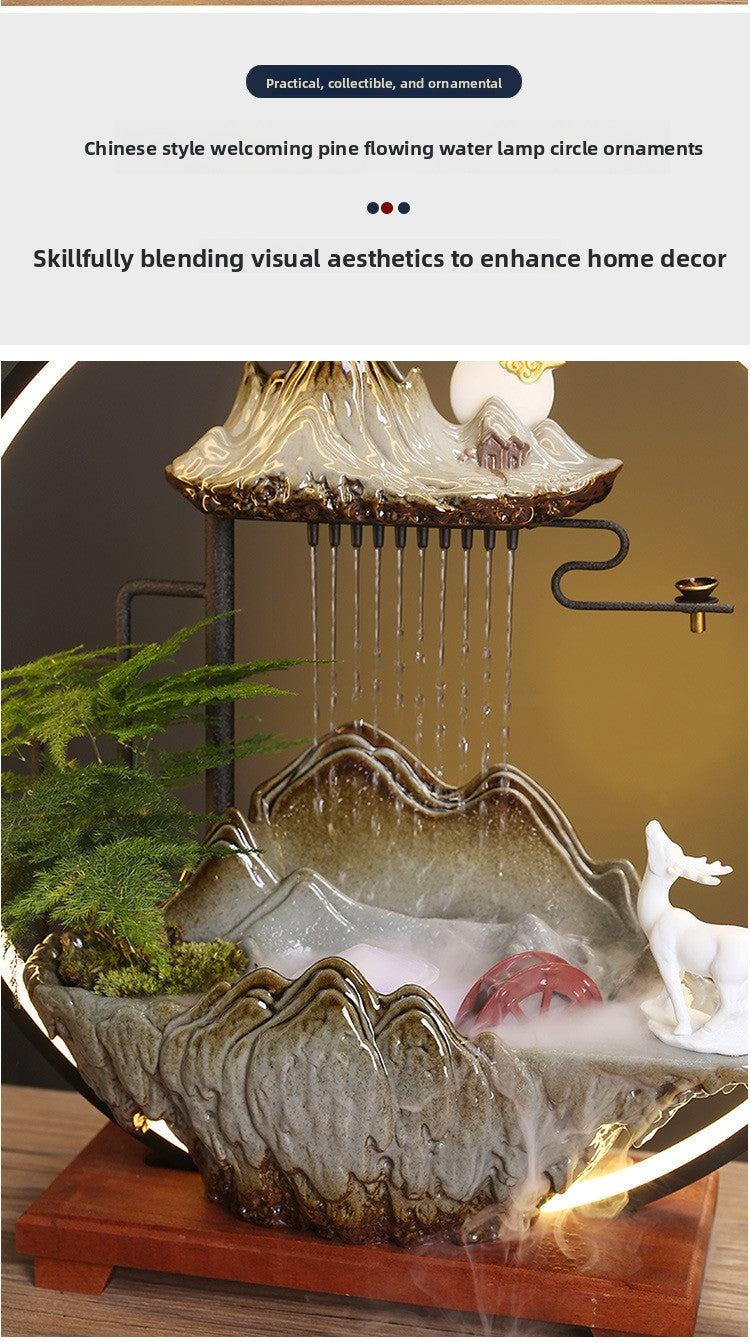 zensoullab Flowing Water Ornament Home Backflow Incense Chinese Style Backflow Incense Burner Living Room Humidifier Office Housewarming New Home Opening Gift