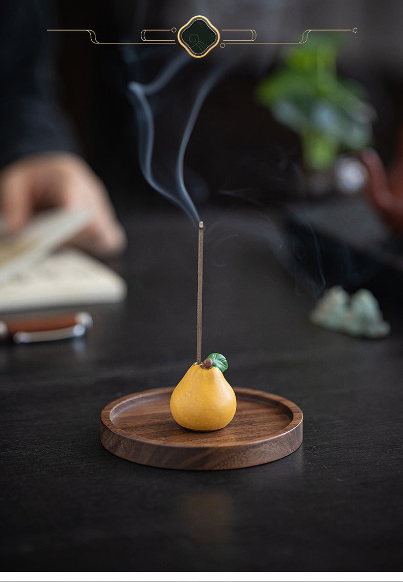 zensoullab Blessing Peace Creative Ceramic Small Pomelo Incense Socket Zen Tea Room Desktop Aromatherapy Burner Stand Incense Burner