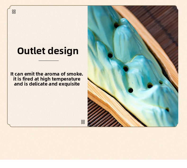 zensoullab Ceramic Incense Burner Chinese Style Incense Burner Sandalwood Agarwood Incense Holder Incense Stick Zen Home Indoor Incense Home Decoration