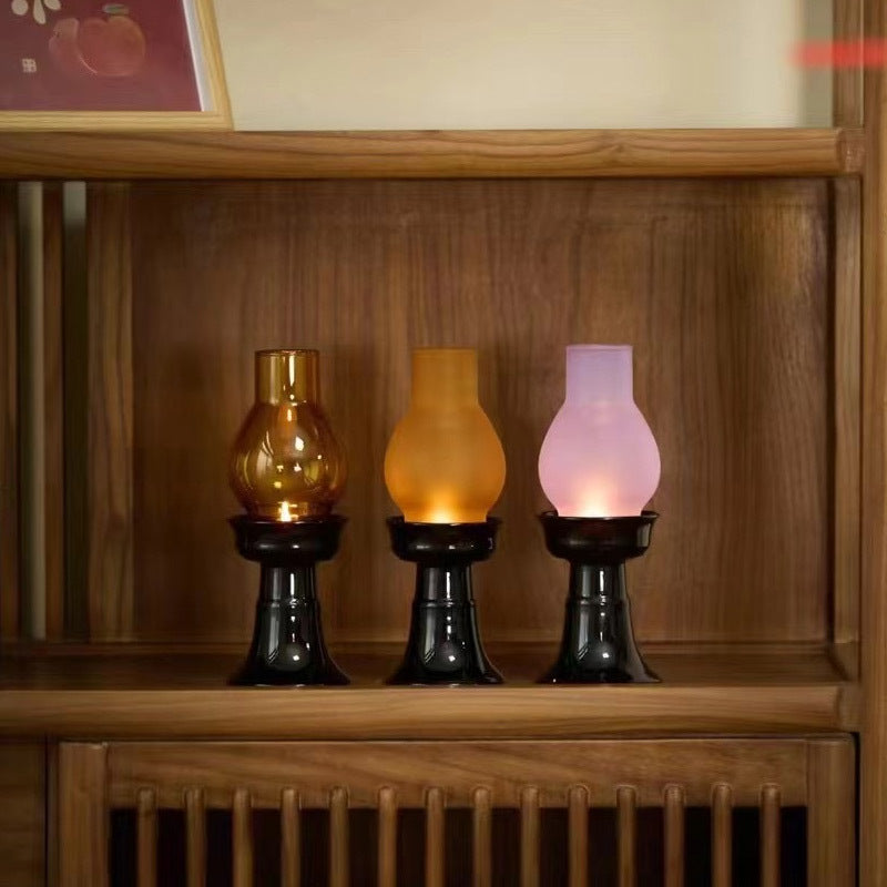 zensoullab Empty Illusion Candle Holder Home Aromatherapy Glass Ornament High-end Vintage Chinese Zen Creative Atmosphere Lamp Ancient Style