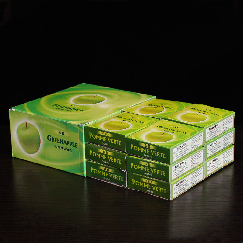 zensoullab Indian Incense Green Apple Large Box eneApple Original Imported Handmade Aromatherapy Incense Cones 413