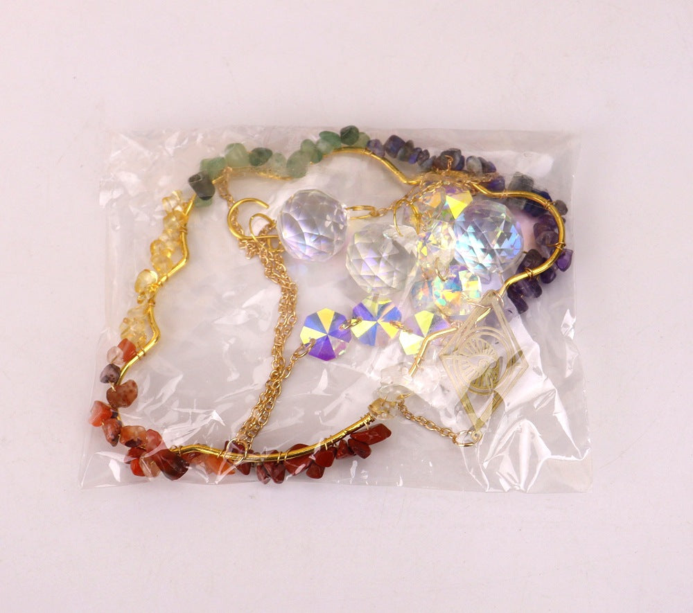 zensoullab Natural Crystal Gravel Handmade Crystal Decoration Pendant Window Outdoor Light Gathering Cloud Amethyst Sun Catcher