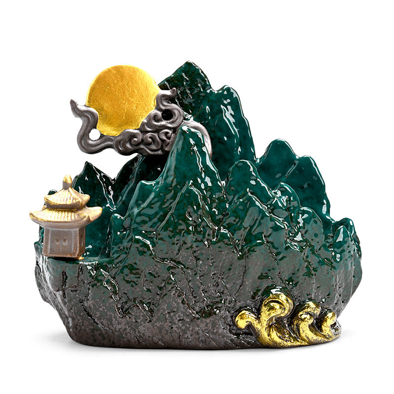 zensoullab Creative Ceramic Large Incense Burner Antique Style Home Indoor Incense Tea Ceremony Incense Holder Sandalwood Agarwood Mosquito Coil Burner