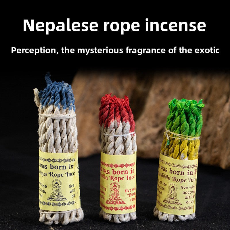 zensoullab Nepal Handmade Plant Incense Powder Rope Incense Meditation Thread Incense Woven Indoor Healing Air Purification Aromatherapy