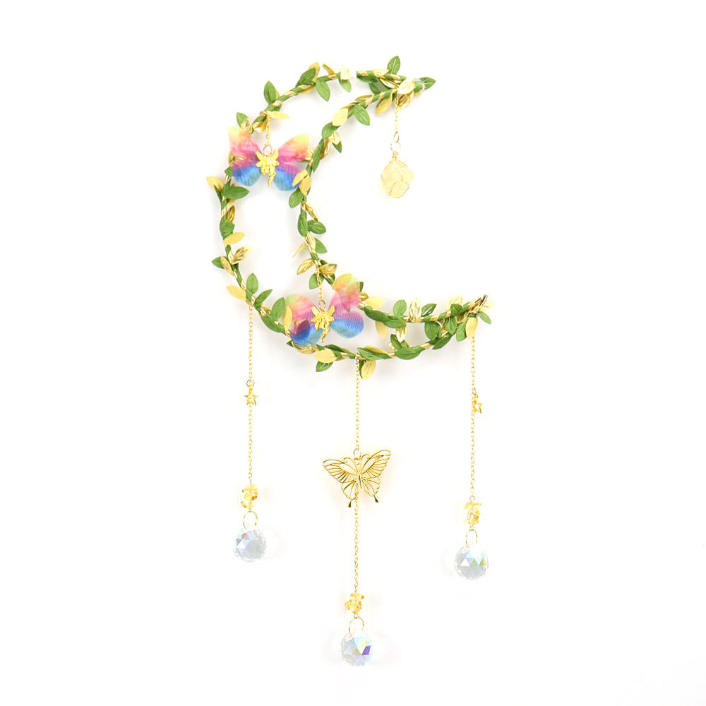 zensoullab Sun Catcher Wrapped Bougainvillea Angel Butterfly Tree Leaf Moon Wind Chime Garden Hanging Ornament Crystal Ball Decoration