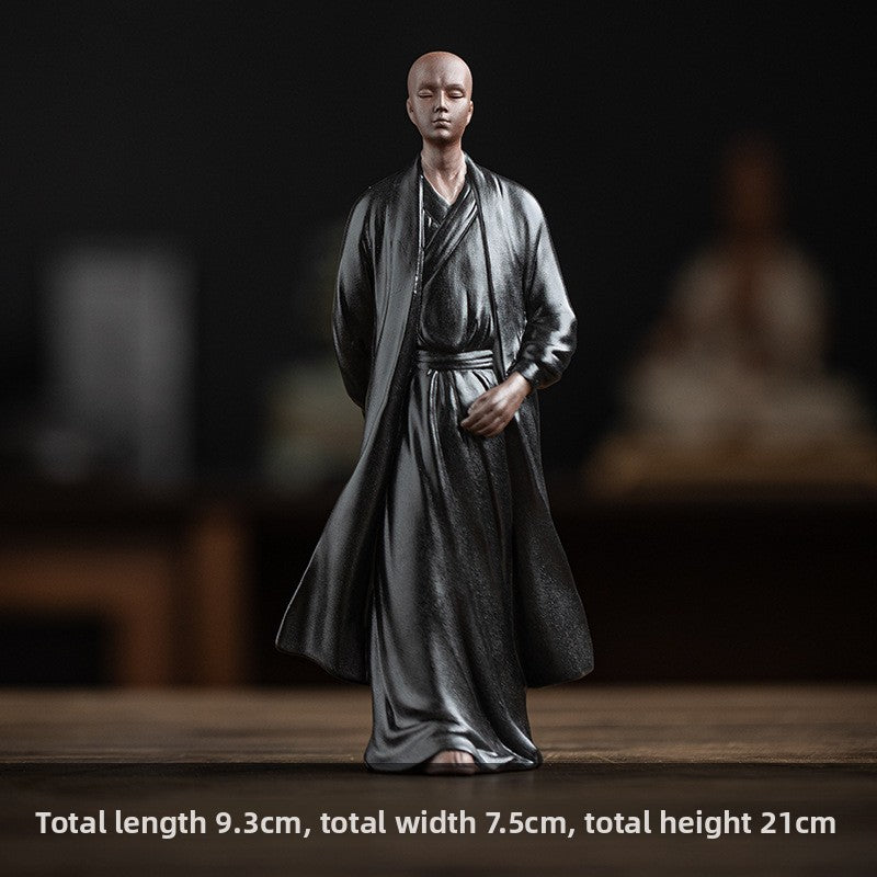 zensoullab Zen Purple Clay Little Monk Tea Pet Figurine Character Tea Ceremony Tea Room Tea Space Desktop Tea Table Tea Set Tea Table Decoration