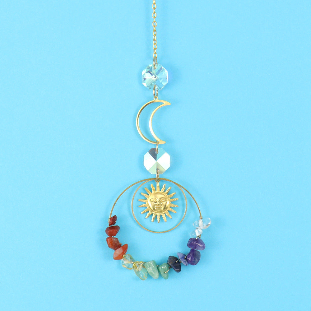 zensoullab Sun Catcher Sun Crystal Gravel Pendant Light Outdoor Hanging Window Wind Chime T37