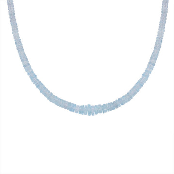 Zensoullab Natural Aquamarine Beaded Necklace Female S925 Sterling Silver Colored Gems Jewelry Haixi Cutting Gradient Size