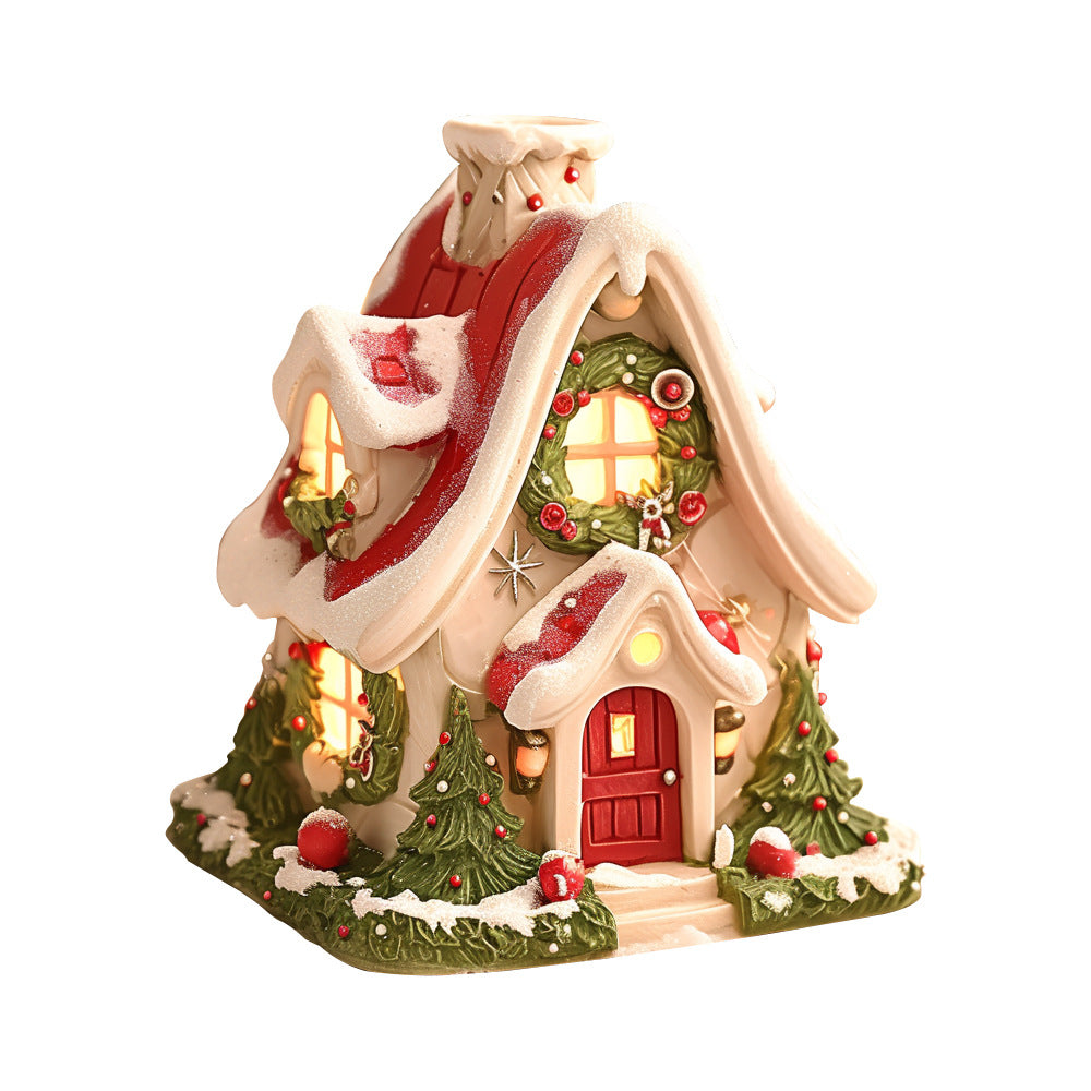 zensoullab Christmas Snow House Resin Incense Burner