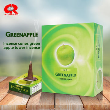 zensoullab Indian Incense Green Apple Large Box eneApple Original Imported Handmade Aromatherapy Incense Cones 413