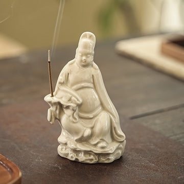 Zensoullab Creative New Chinese Ceramic Small Wenchang Incense Burner Decoration Home Indoor Decoration Sandalwood Incense Incense Ceremony Incense Holder