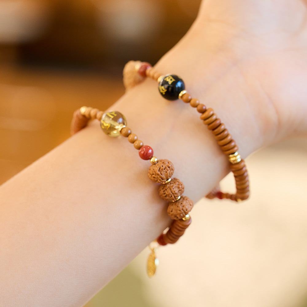 zensoullab Original Vajra Bodhi Bracelet Olive Kernel Tea Crystal Agate Crystal