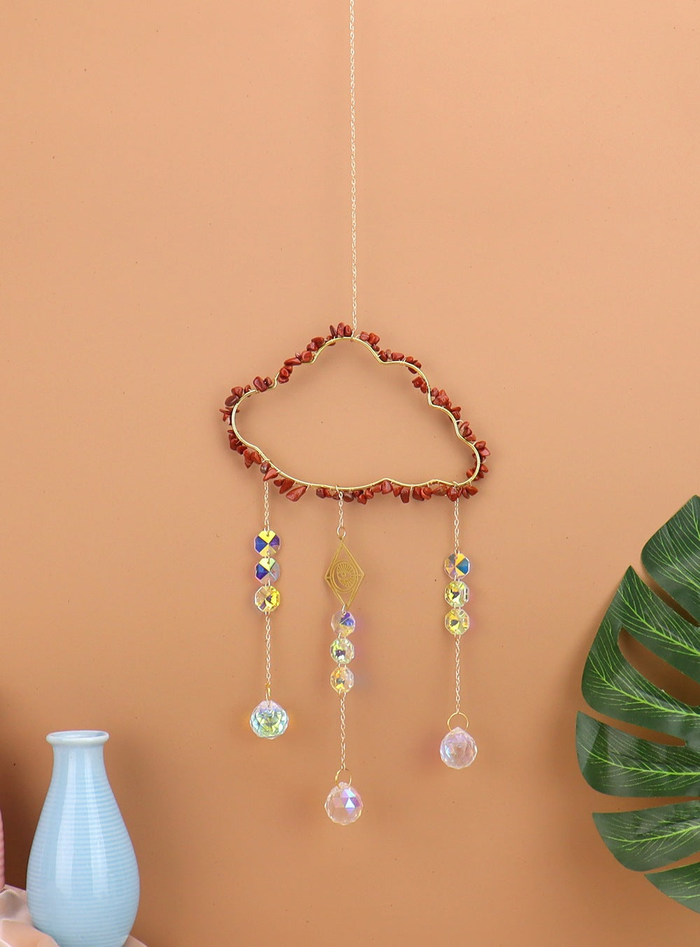 zensoullab Natural Crystal Gravel Handmade Crystal Decoration Pendant Window Outdoor Light Gathering Cloud Amethyst Sun Catcher