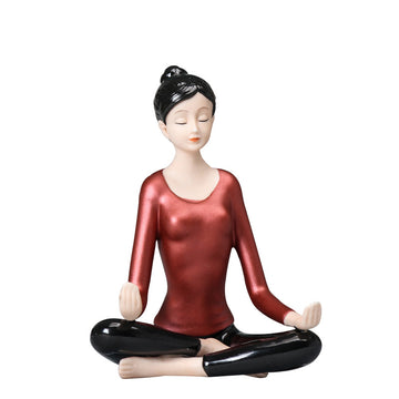 zensoullab Premium Ceramic Figure Yoga New Chinese Style Home Living Room Modern Ornament Lady Yoga Studio