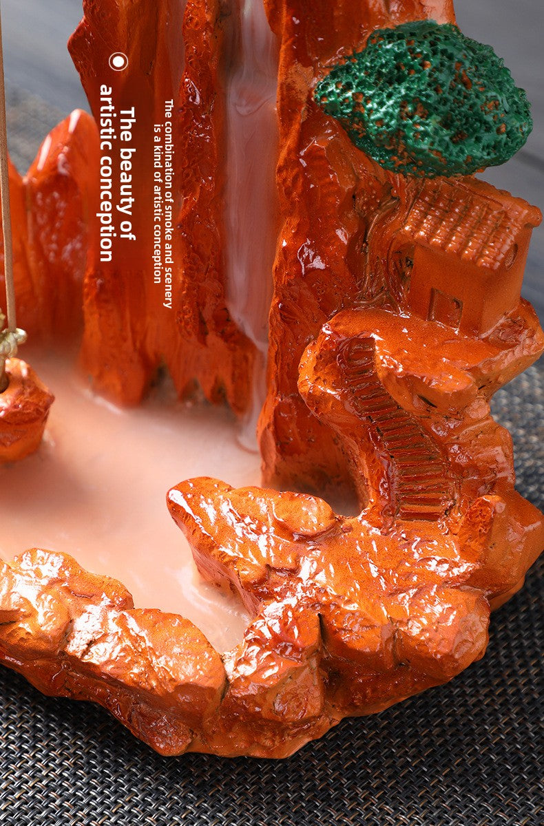 zensoullab Large Resin Backflow Incense Burner Entrance Decoration Incense Ceremony Aromatherapy Burner Fish Tank Rockery Landscape Sandalwood Burner Antique Decoration