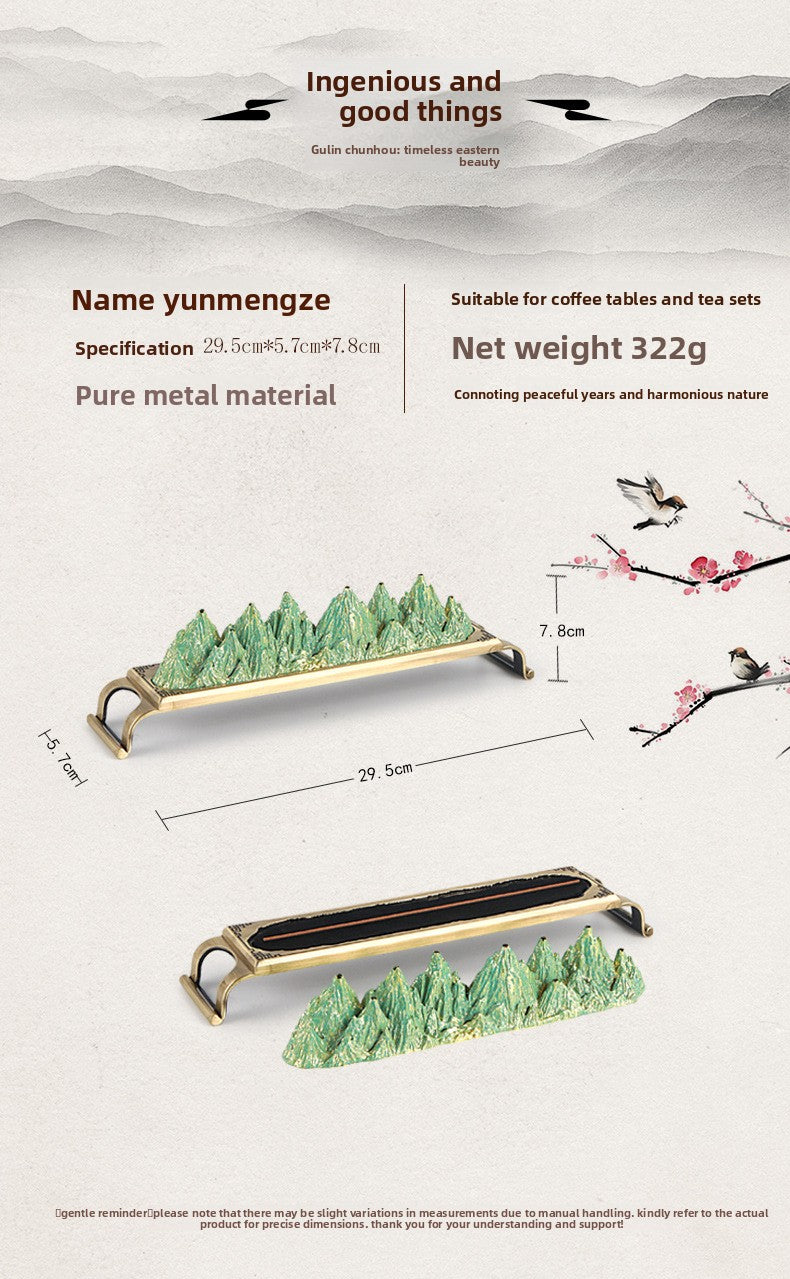zensoullab New Chinese Style Incense Burner Yunmengze Incense Home Horizontal Study Room Tea Table Incense Ceremony Agarwood Sandalwood Desktop Decoration Ornament